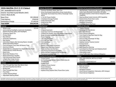2026 Mazda Mazda CX-5 2.5 S Select AWD