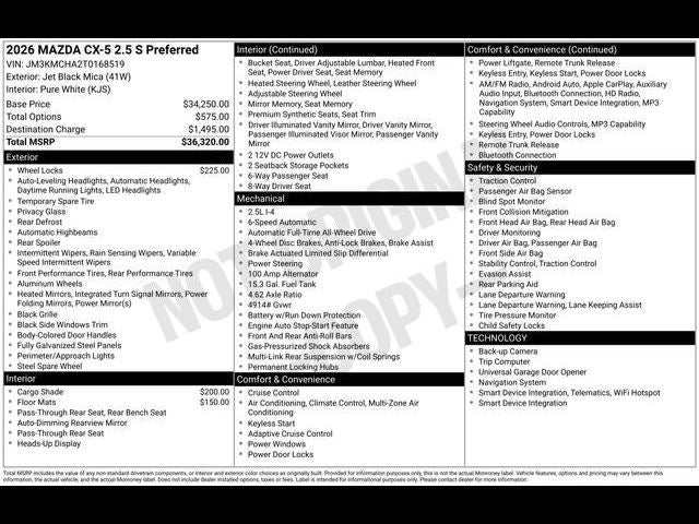 2026 Mazda Mazda CX-5 2.5 S Preferred AWD