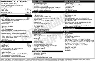 2026 Mazda Mazda CX-5 2.5 S Preferred AWD