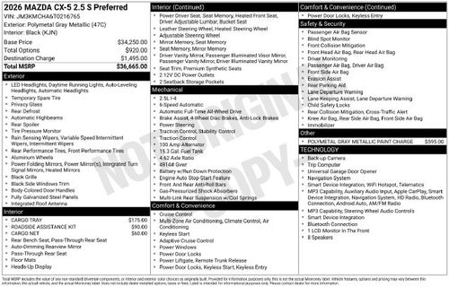 2026 Mazda Mazda CX-5 2.5 S Preferred
