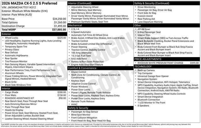 2026 Mazda Mazda CX-5 2.5 S Preferred AWD