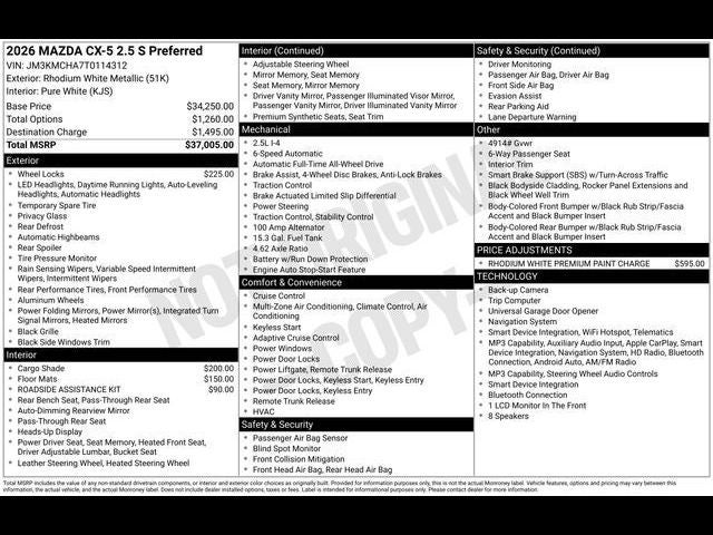 2026 Mazda Mazda CX-5 2.5 S Preferred AWD