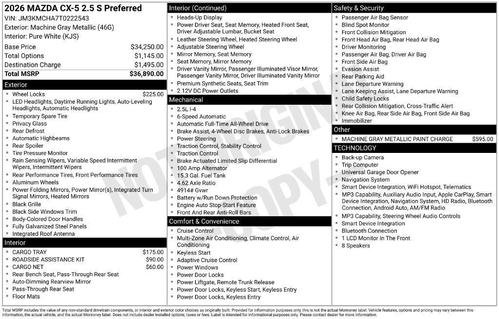 2026 Mazda Mazda CX-5 2.5 S Preferred AWD