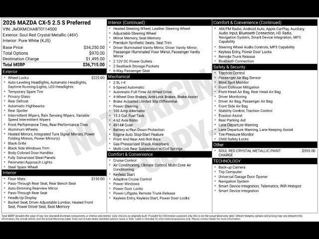 2026 Mazda Mazda CX-5 2.5 S Preferred AWD