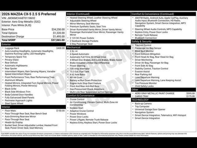 2026 Mazda Mazda CX-5 2.5 S Preferred AWD