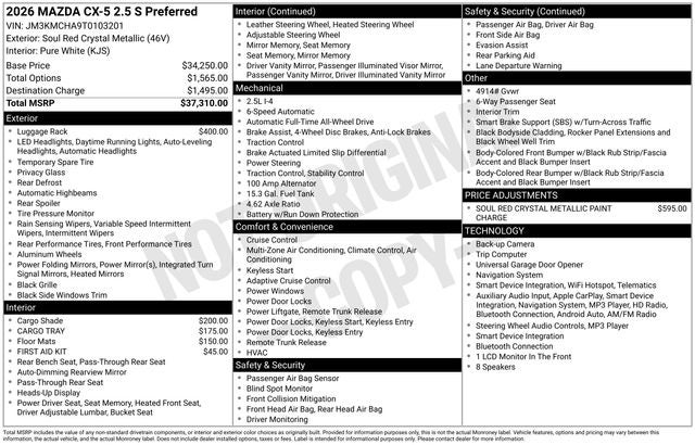 2026 Mazda Mazda CX-5 2.5 S Preferred AWD