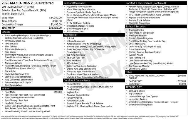 2026 Mazda Mazda CX-5 2.5 S Preferred AWD