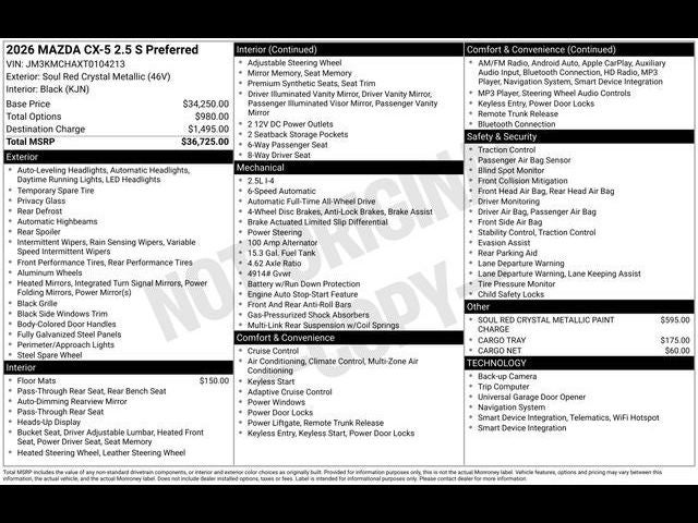 2026 Mazda Mazda CX-5 2.5 S Preferred AWD