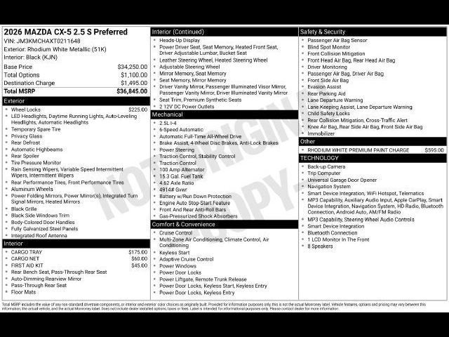 2026 Mazda Mazda CX-5 2.5 S Preferred AWD