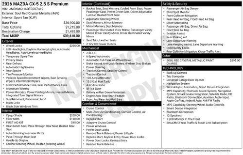 2026 Mazda Mazda CX-5 2.5 S Premium