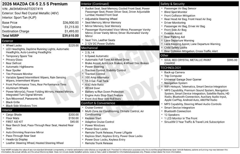 2026 Mazda Mazda CX-5 2.5 S Premium AWD