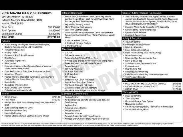 2026 Mazda Mazda CX-5 2.5 S Premium AWD