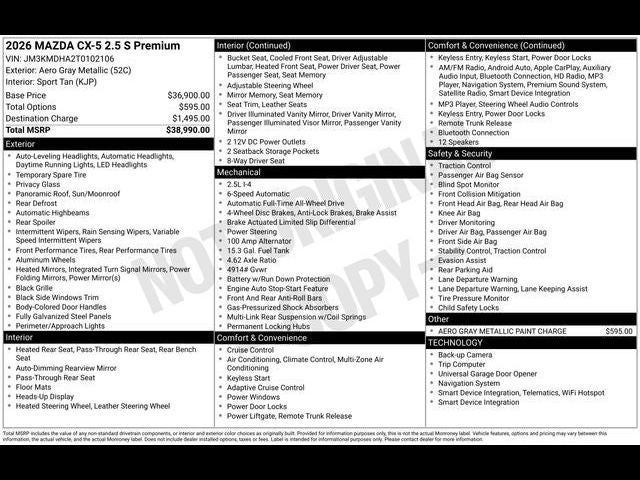 2026 Mazda Mazda CX-5 2.5 S Premium AWD