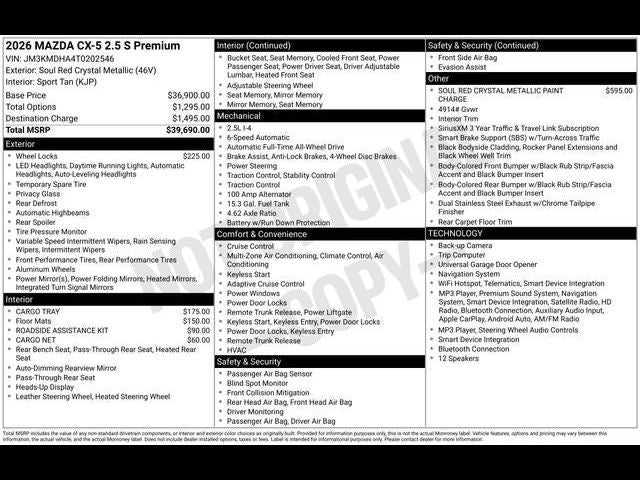 2026 Mazda Mazda CX-5 2.5 S Premium AWD