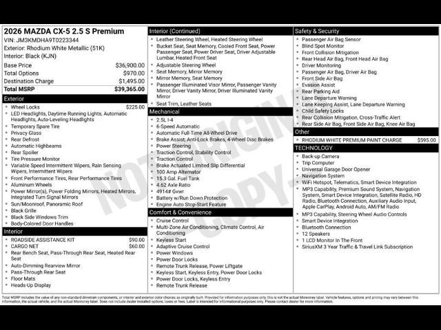 2026 Mazda Mazda CX-5 2.5 S Premium AWD