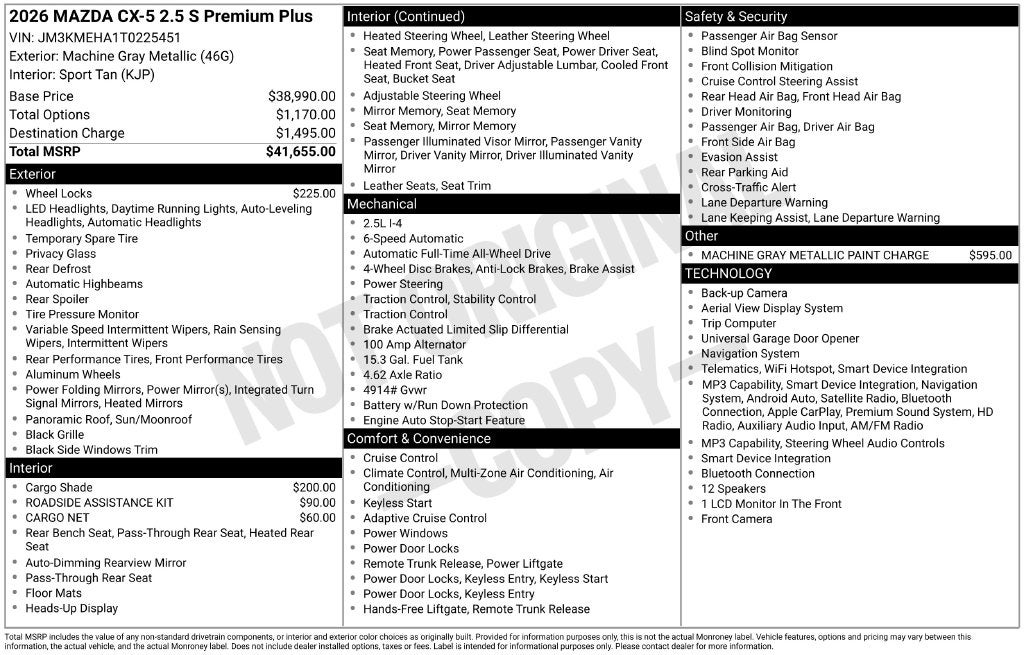 2026 Mazda Mazda CX-5 2.5 S Premium Plus AWD