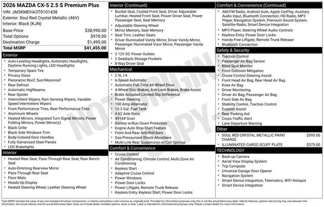 2026 Mazda Mazda CX-5 2.5 S Premium Plus AWD