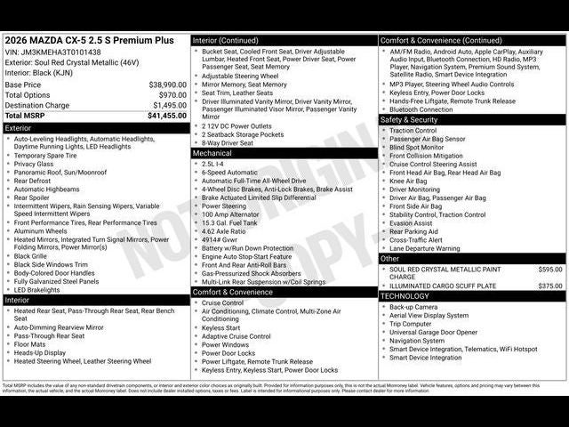 2026 Mazda Mazda CX-5 2.5 S Premium Plus AWD