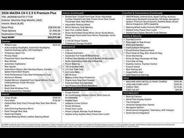 2026 Mazda Mazda CX-5 2.5 S Premium Plus AWD