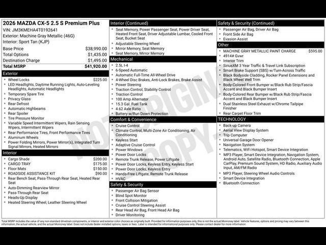 2026 Mazda Mazda CX-5 2.5 S Premium Plus AWD