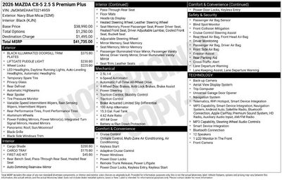 2026 Mazda Mazda CX-5 2.5 S Premium Plus AWD