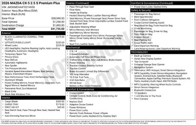 2026 Mazda Mazda CX-5 2.5 S Premium Plus AWD