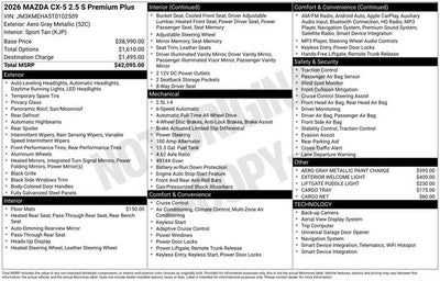 2026 Mazda Mazda CX-5 2.5 S Premium Plus AWD