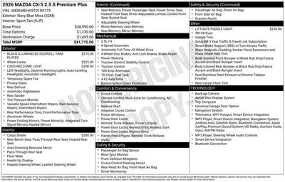 2026 Mazda Mazda CX-5 2.5 S Premium Plus