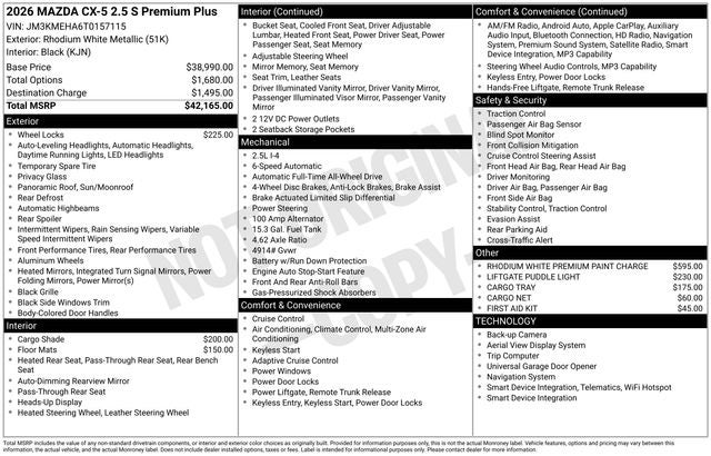 2026 Mazda Mazda CX-5 2.5 S Premium Plus AWD