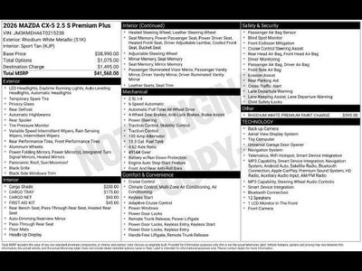 2026 Mazda Mazda CX-5 2.5 S Premium Plus AWD