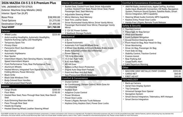 2026 Mazda Mazda CX-5 2.5 S Premium Plus