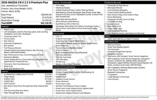 2026 Mazda Mazda CX-5 2.5 S Premium Plus AWD