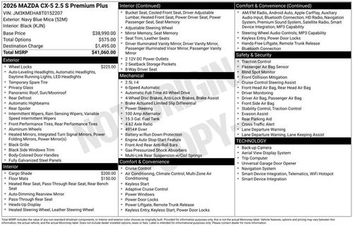 2026 Mazda Mazda CX-5 2.5 S Premium Plus AWD