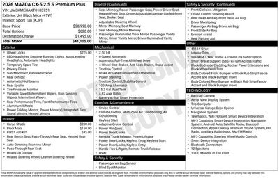 2026 Mazda Mazda CX-5 2.5 S Premium Plus AWD