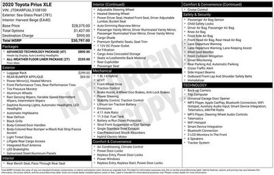 2020 Toyota Prius XLE