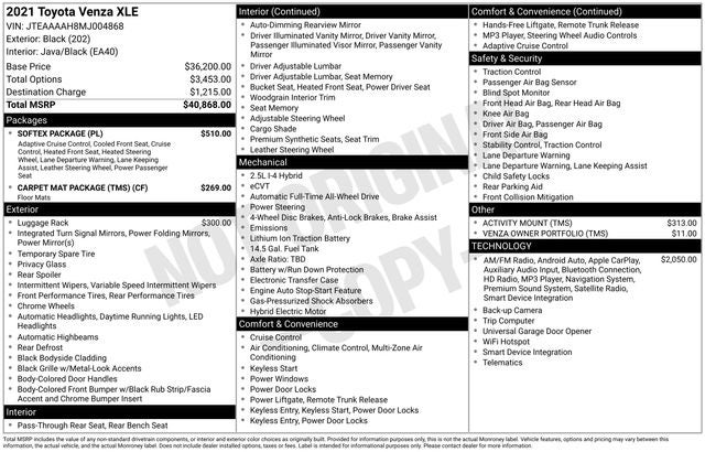 2021 Toyota Venza XLE