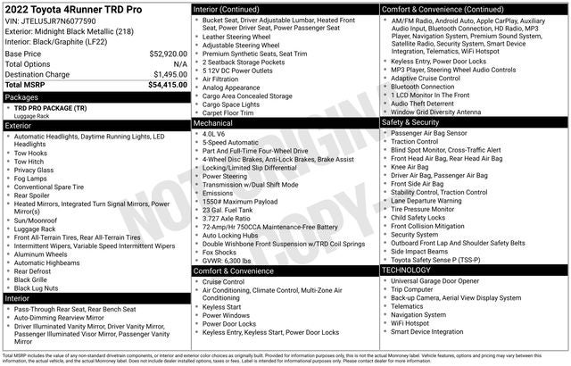 2022 Toyota 4Runner TRD Pro