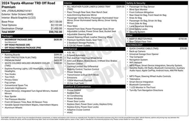 2024 Toyota 4Runner TRD Off-Road Premium
