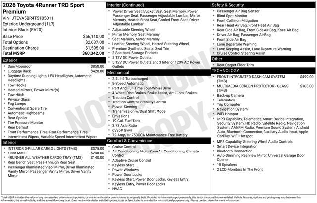 2026 Toyota 4Runner TRD Sport Premium