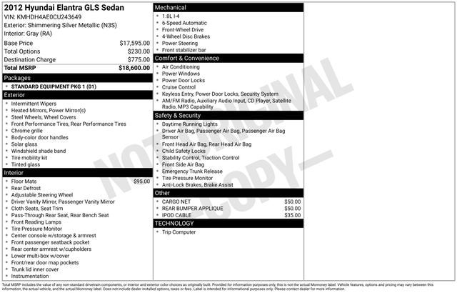 2012 Hyundai Elantra GLS