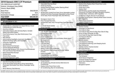 2018 Genesis G90 3.3T Premium