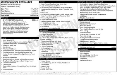 2023 Genesis G70 2.0T