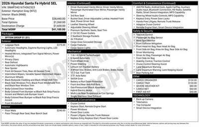 2026 Hyundai Santa Fe Hybrid SEL