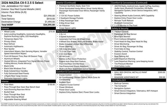 2026 Mazda Mazda CX-5 2.5 S Select
