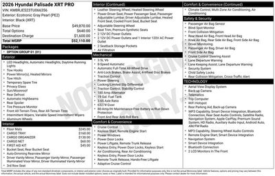 2026 Hyundai Palisade XRT Pro