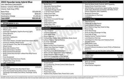2022 Hyundai Ioniq Hybrid Blue