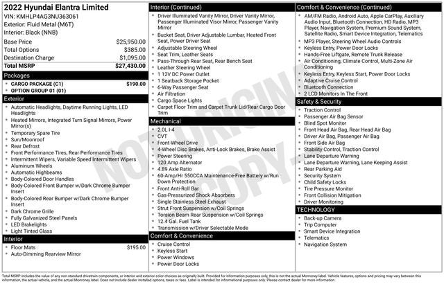 2022 Hyundai Elantra Limited