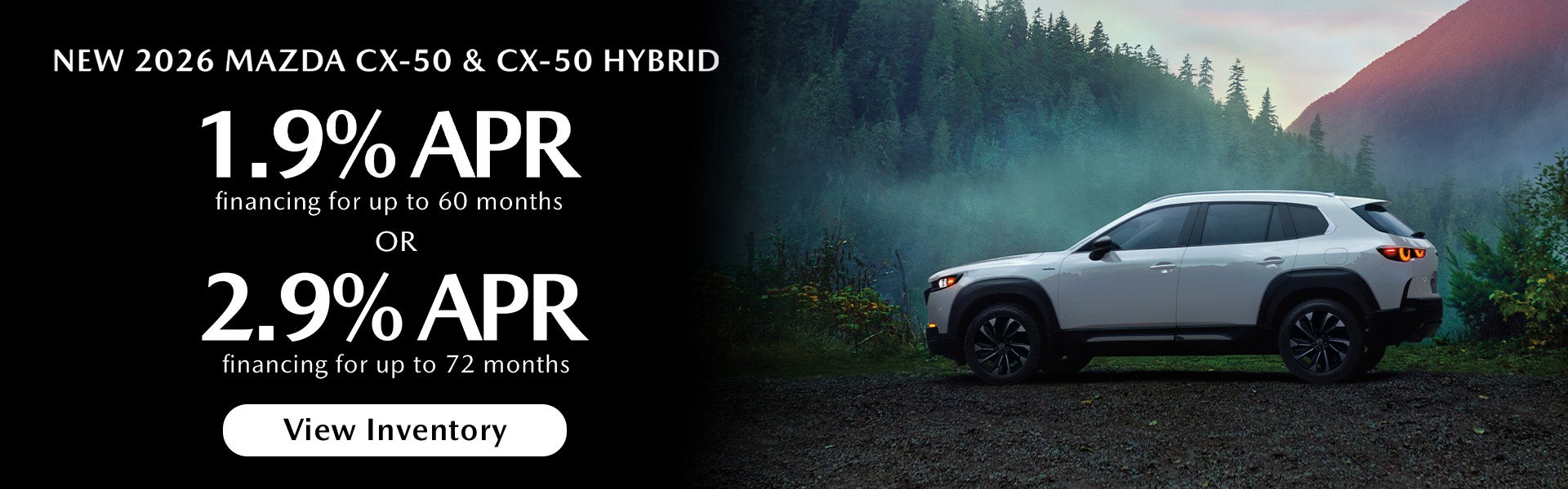 1.9% or 2.9% APR on 2026 Mazda CX-50 & CX-50 Hybrid – Clarks