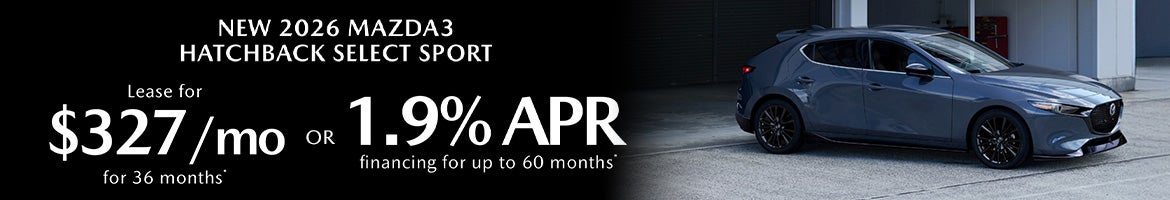 Lease a 2026 Mazda3 Hatchback Select Sport for $327/mo – Clarksville, TN